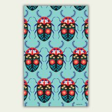 Bright Beetle Tea Towel