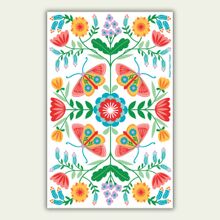 Moth & Floral on White