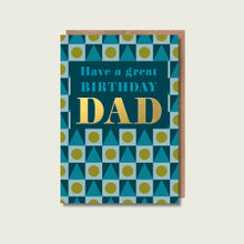 Dad Birthday Card, gold foil type