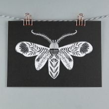 Folk moth A5 print
