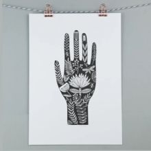 Folk hand illustration, A4 art print