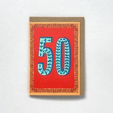 Red 50 Milestone Birthday Card