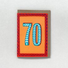 Red & Orange 70 Milestone Birthday Card