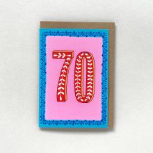 Pink & Blue 70 Milestone Birthday Card