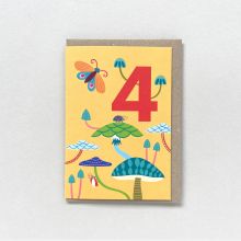 4th Birthday Toadstool milestone card