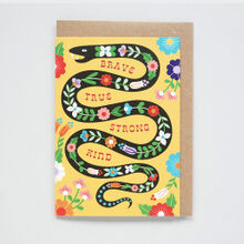 Bright snake greeting card