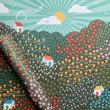 Houses on the hill gift wrap