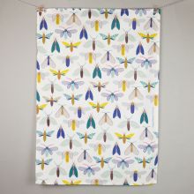 Moths pattern tea towel