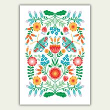 A4 Light Moths & Flowers Print