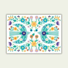 A4 Bright Folk Birds Print