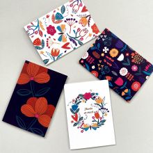 Set of 4 cards - Bright Blooms