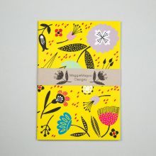 A5 yellow floral notebook