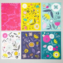 Floral postcard pack, set of 6 designs