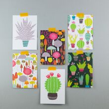 Cactus and toadstools postcard pack