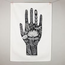 Folk hand tea towel