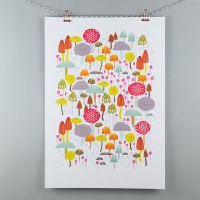 A3 toadstools and mushrooms print