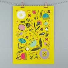 A4 yellow floral print