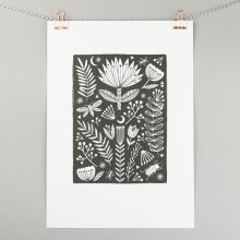 Folk floral illustration, A4 print