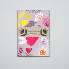 A6 notebook, bright floral journal