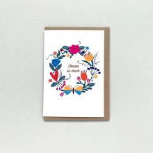 Thanks floral wreath card
