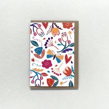 Bright floral patterned card