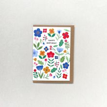 Happy birthday graphic floral card