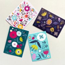 Four floral greetings cards
