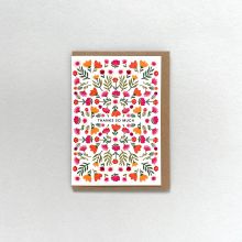 Folk floral thank you card