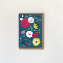 Teal blue floral card