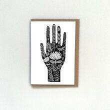 Folk hand greetings card