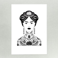 Tattooed woman A4 print