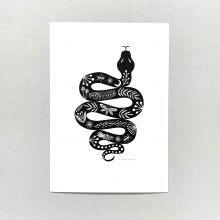 Snake A4 print, tattoo style design