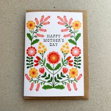 Mother's Day card folk floral