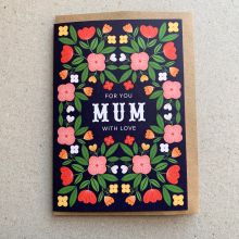 Mother's Day card folky floral design